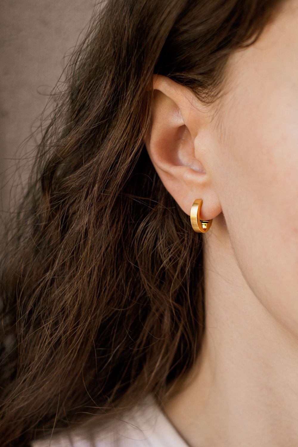 Серьги Замочки Сатин, позолота