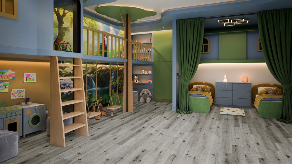 LVT-плитка Damy Floor T7020-2-LVT Дуб Классический Серый