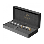Перьевая ручка Parker Ingenuity Grey Core GT, перо: F (2 картриджа black и blue) в подарочной коробке