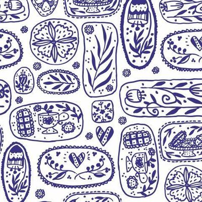 Плиточки: голландский синий