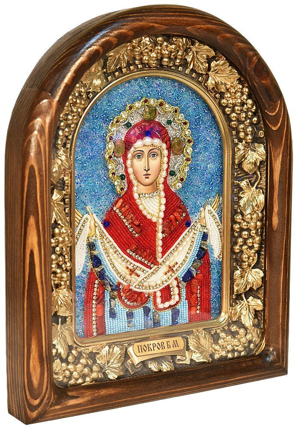 Икона Покров Пресвятой Богородицы бисер