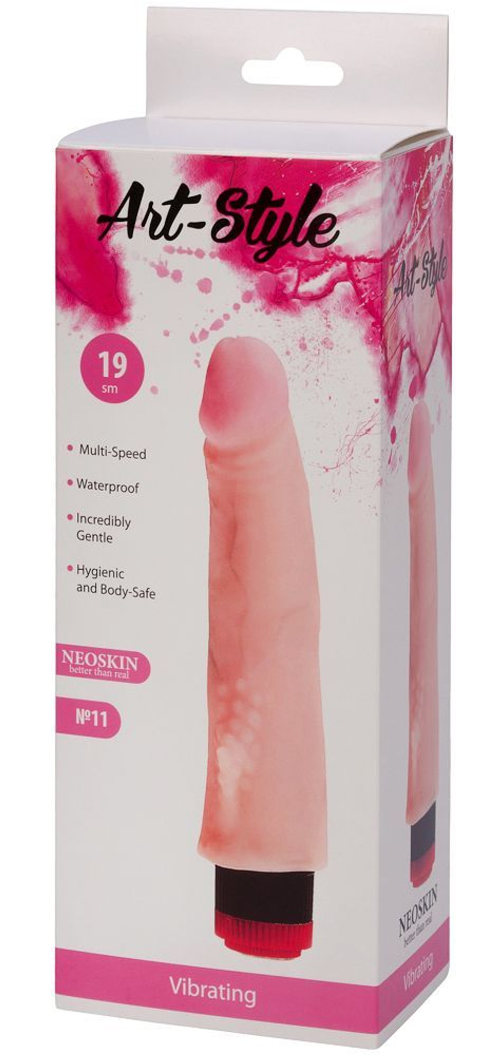 Art-Style №11 – реалистичный вибратор с шишечками для клитора, телесный, 22 см