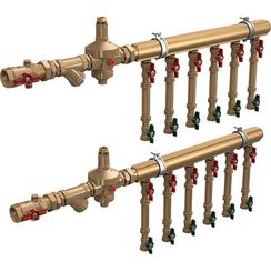 Узел коллекторный Giacomini водоснабжения этажный 1 x 3/4 / 6 зон, GE550Y366