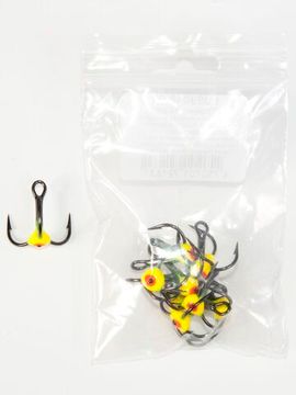 Крючок-тройник для приманок Lucky John с каплей цвет. разм.006/Y