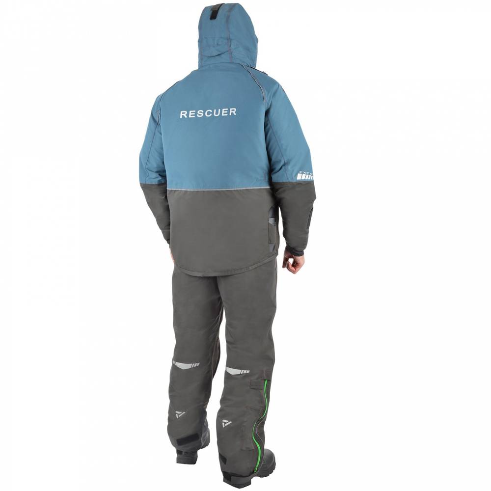 Костюм-поплавок мужской зимний "Rescuer V prosport"-45, hardguard, бирюза (зеленые молнии), ХСН
