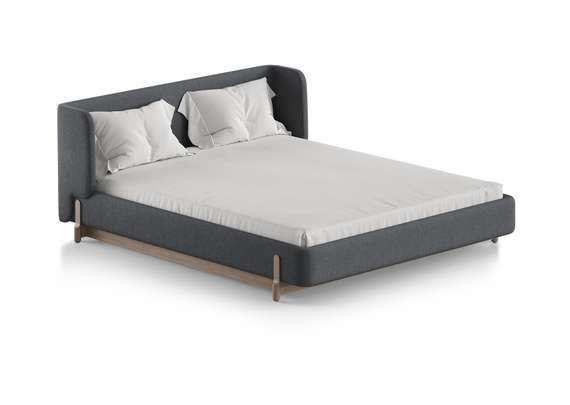 Кровать Basic спальное место 160*200 см (серый, твид)