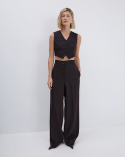 Жилет из шерсти Гуччи горький шоколад