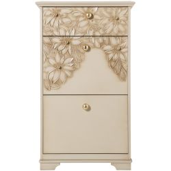 Тумба для обуви Терра-3 (с 3-мя ящиками) Айвори Мраморное золото