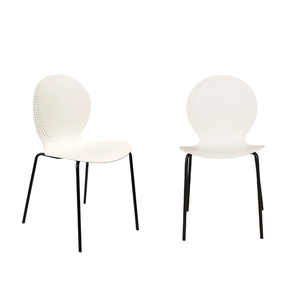 Комплект из 2-х стульев Wave белый с черными ножками