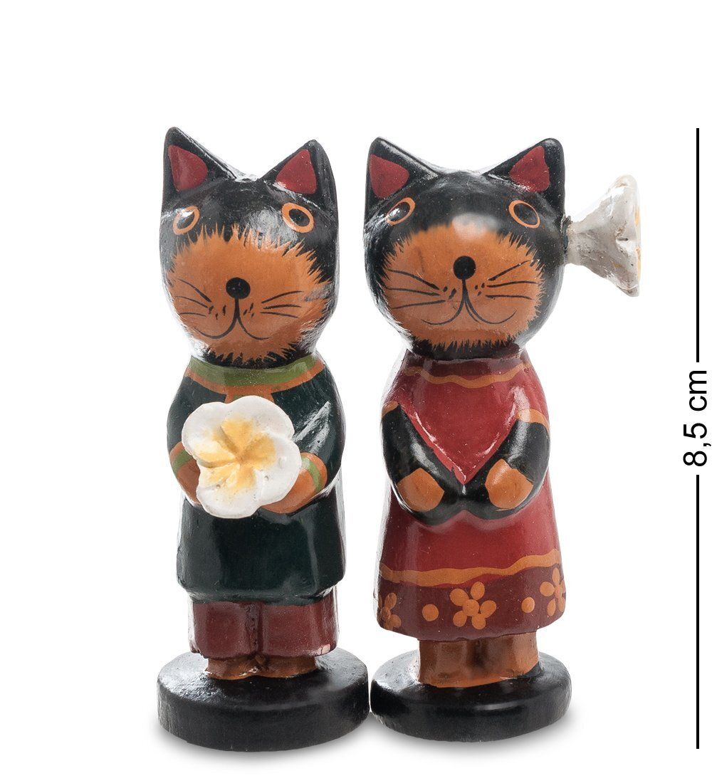 Decor and Gift 28-031 Статуэтка mini КОТ и КОШКА с цветком, набор 2 шт