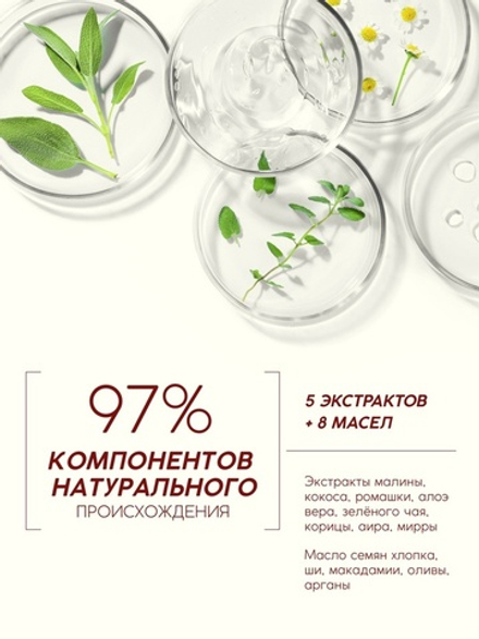 Шампунь для волос, питающий уход, аромат малины, 250 мл, Рябина