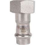ROMMER Переходник с накидкой гайкой 15x3/4" из нержавеющей стали прессовой
