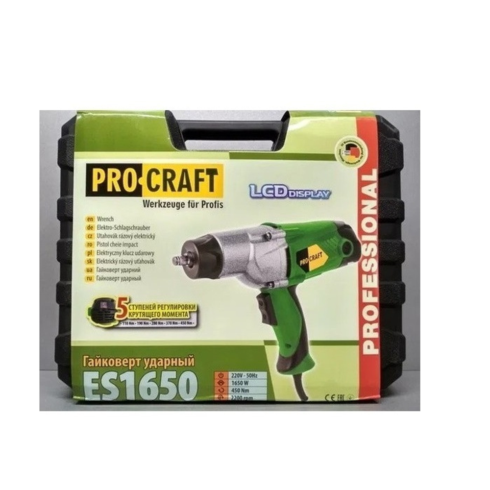 Гайковерт электрический ударный PROCRAFT ES1650 (с регулировкой)