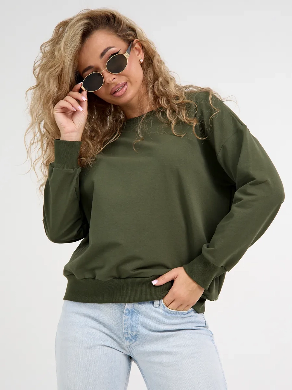 Кофта без начеса теплый больших размеров оверсайз свитшот