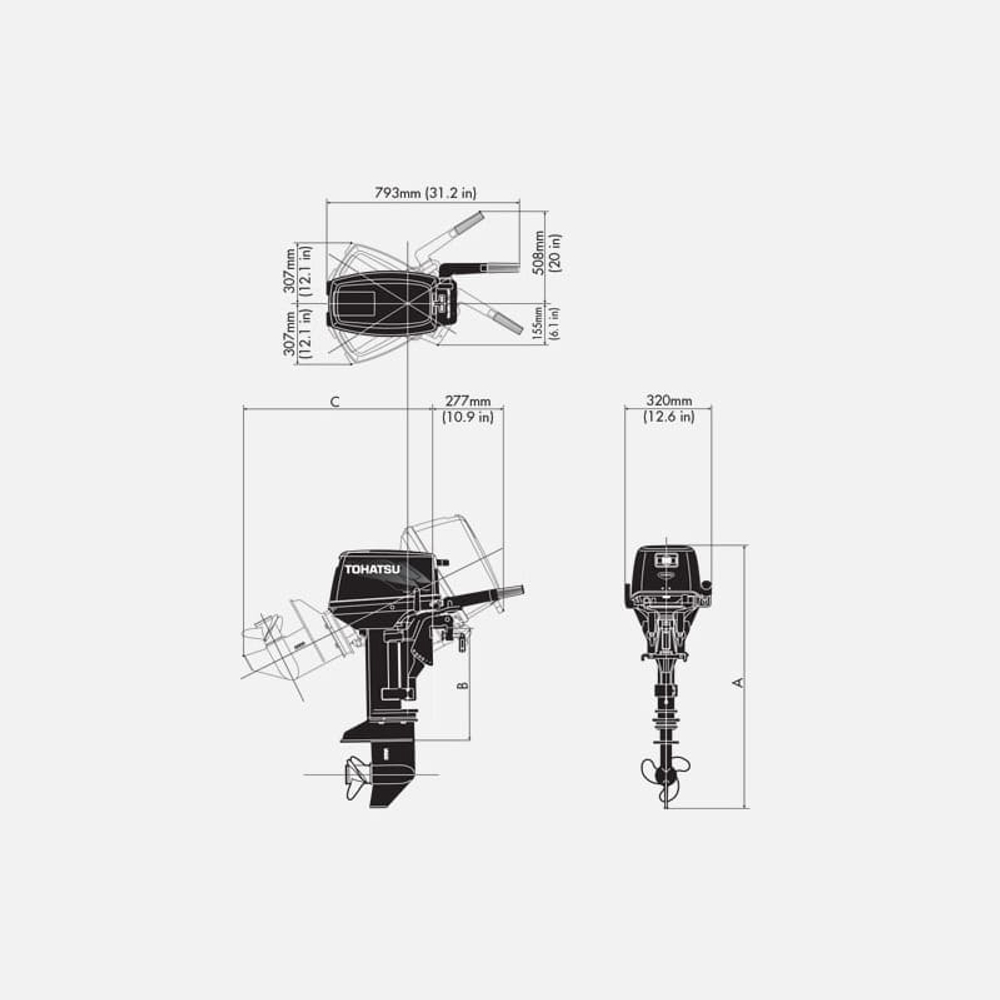 2х-тактный лодочный мотор TOHATSU M 9.8 B S