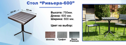 СТОЛ РИВЬЕРА 60*60