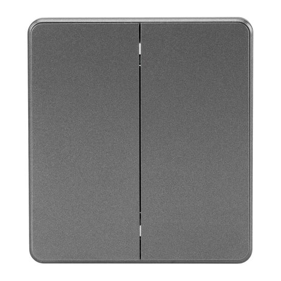 Выключатель ROUND 2 кл перекрестный (переключатель) 10А с/у титан KRANZ