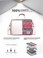 Сумка для ноутбука 15,6" и 17" с ремнем на плечо и большим карманом спереди (Бохо слоны)