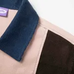 Рубашка Ymkashix Velvet Color block Zip Коричневая/Синяя/Розовая