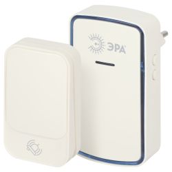 Звонок дверной ЭРА KINETIC C102 беспроводной LED подсветка от сети белый 38 мелодий