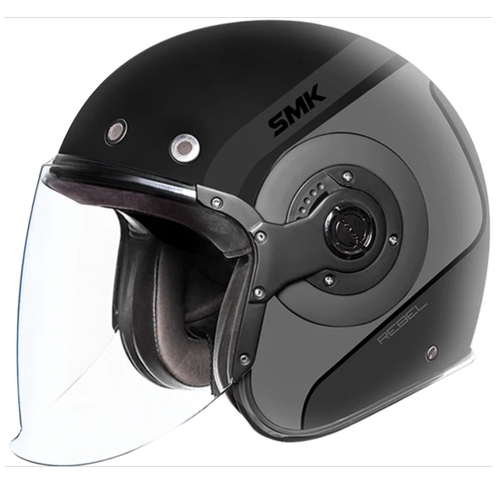 Шлем SMK RETRO JET REBEL, цвет черный/серый (L)