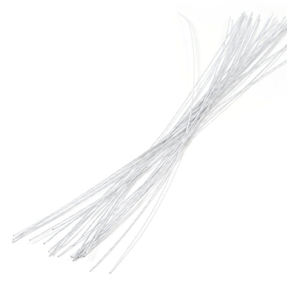 Проволока для цветов белая 0,7мм 10 штук