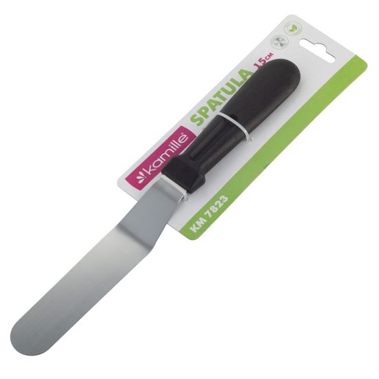 Лопатка-шпатель кондитерский 15 см. Kamille KM 7823 из нержавеющей стали с пластиковой ручкой
