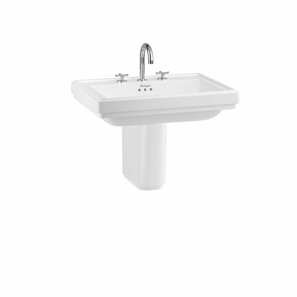 Раковина на полупьедестале Burlington Riviera 65 RIV2 3TH RIV7 с 3-мя отверстиями белая