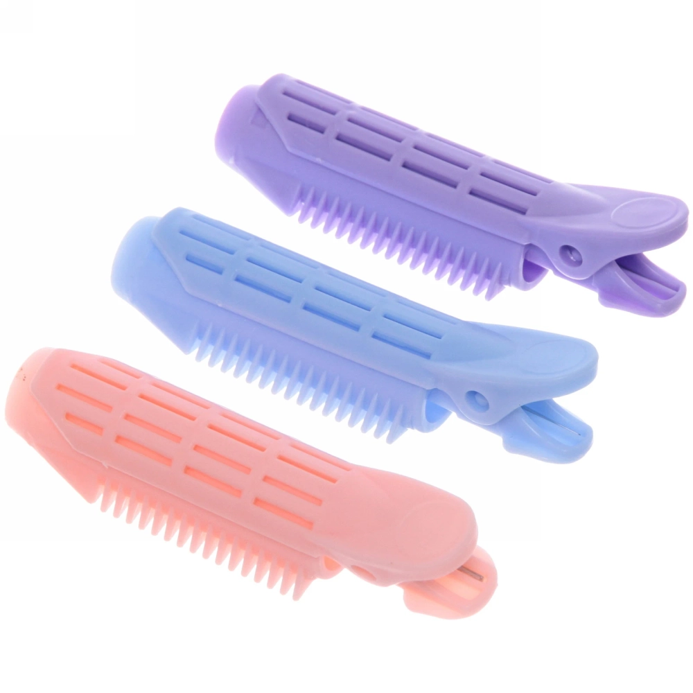 Бигуди пластмассовые с зажимом 3шт «Styling», микс 6 цветов, в пластиковой коробке, 10,5см