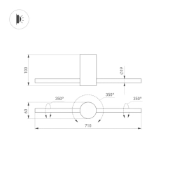 Светильник SP-PICASO-M-TURN-L700-12W Warm3000 (GD, 100 deg, 230V) (Arlight, IP20 Металл, 3 года) 036501(1)