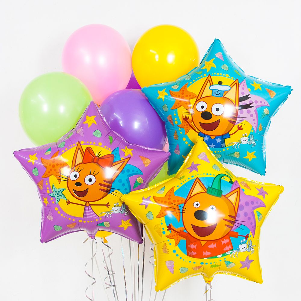 Шар (22''/56 см) Звезда, Три Кота, Коржик, 1 шт. в уп.