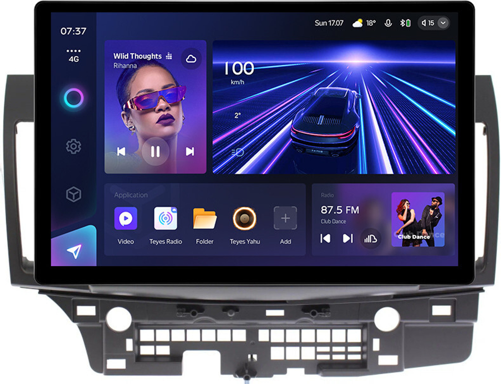 Магнитола для Mitsubishi Lancer X 2007-2016 (рамка 10) - Teyes CC3-2K монитор 13", QLED+2K, Android 10, ТОП процессор, 4G SIM-слот, CarPlay