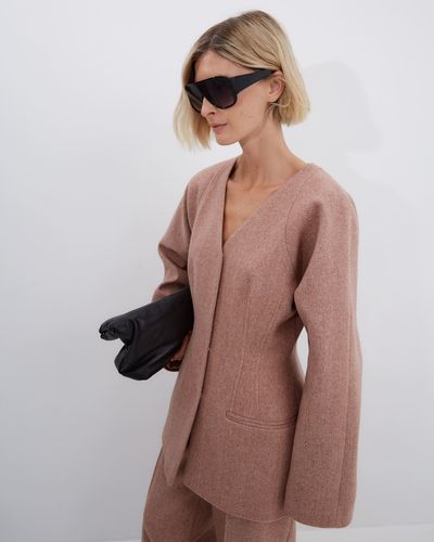 Жакет приталенный из шерсти Стелла Маккартни розовый меланж