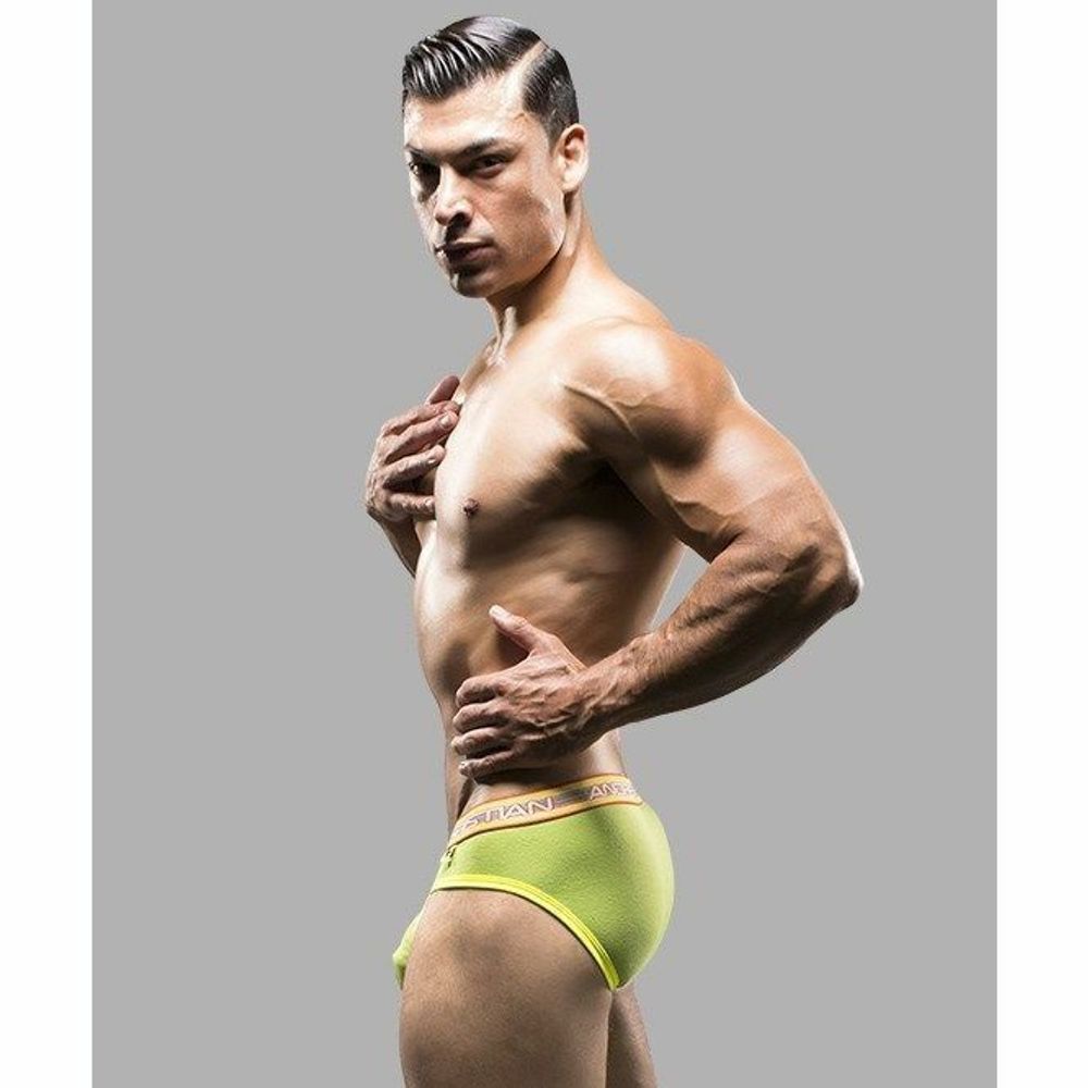 Мужские трусы брифы салатовые Andrew Christian Glow Elastic Push Briefs Green