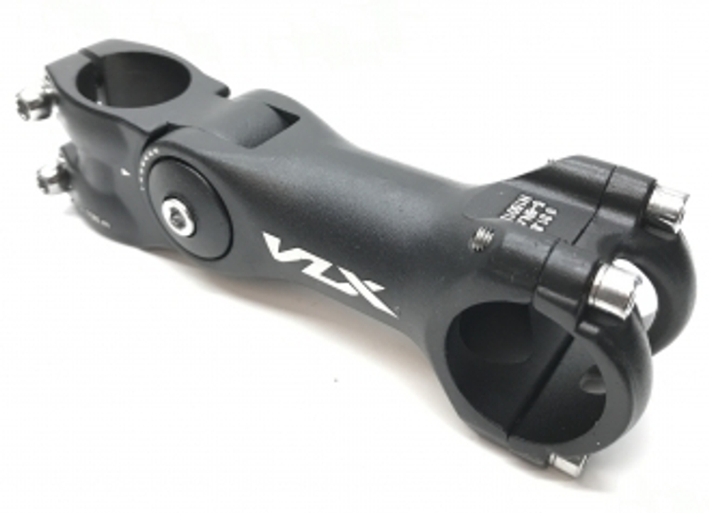 Вынос руля VLX-ST21 1-1/8",  Ш31,8мм, E-120мм, регулируемый угол, чёрный. VLX лого.