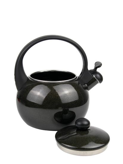 Чайник 2,2 л. эмалированный со свистком Kamille KM 1038A с черной бакелитовой ручкой