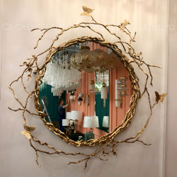Зеркало Cloyd ZULU Mirror / Ø80 см - латунь (арт.50059)