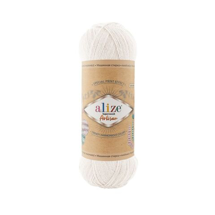Суперваш артисан (Superwash artisan) пряжа Alize 75%шерсть 25%полиамид 5х100г/420м 55 БЕЛЫЙ