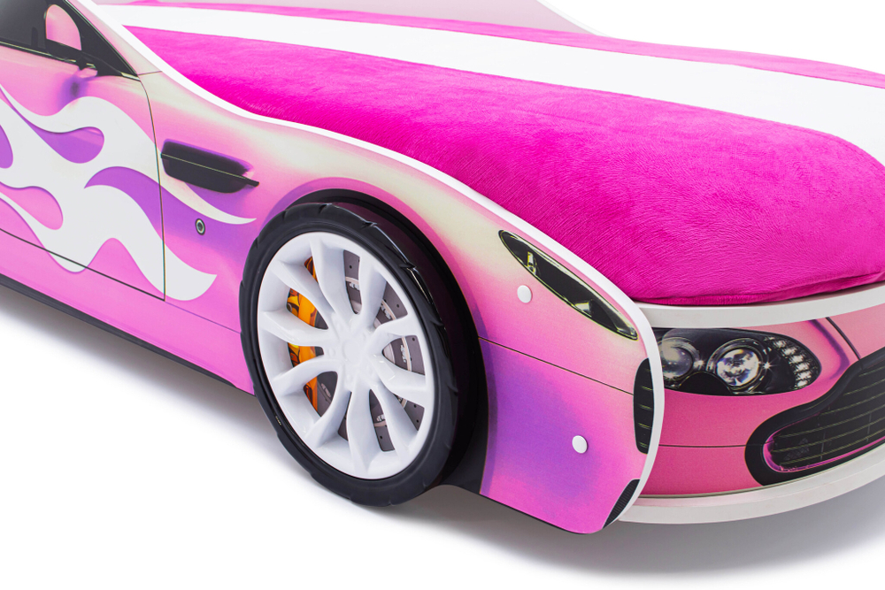 Кровать с матрасом Бельмарко Бондмобиль розовый