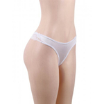 Трусики-танга женские с цветочным принтом, белые, 3XL-4XL