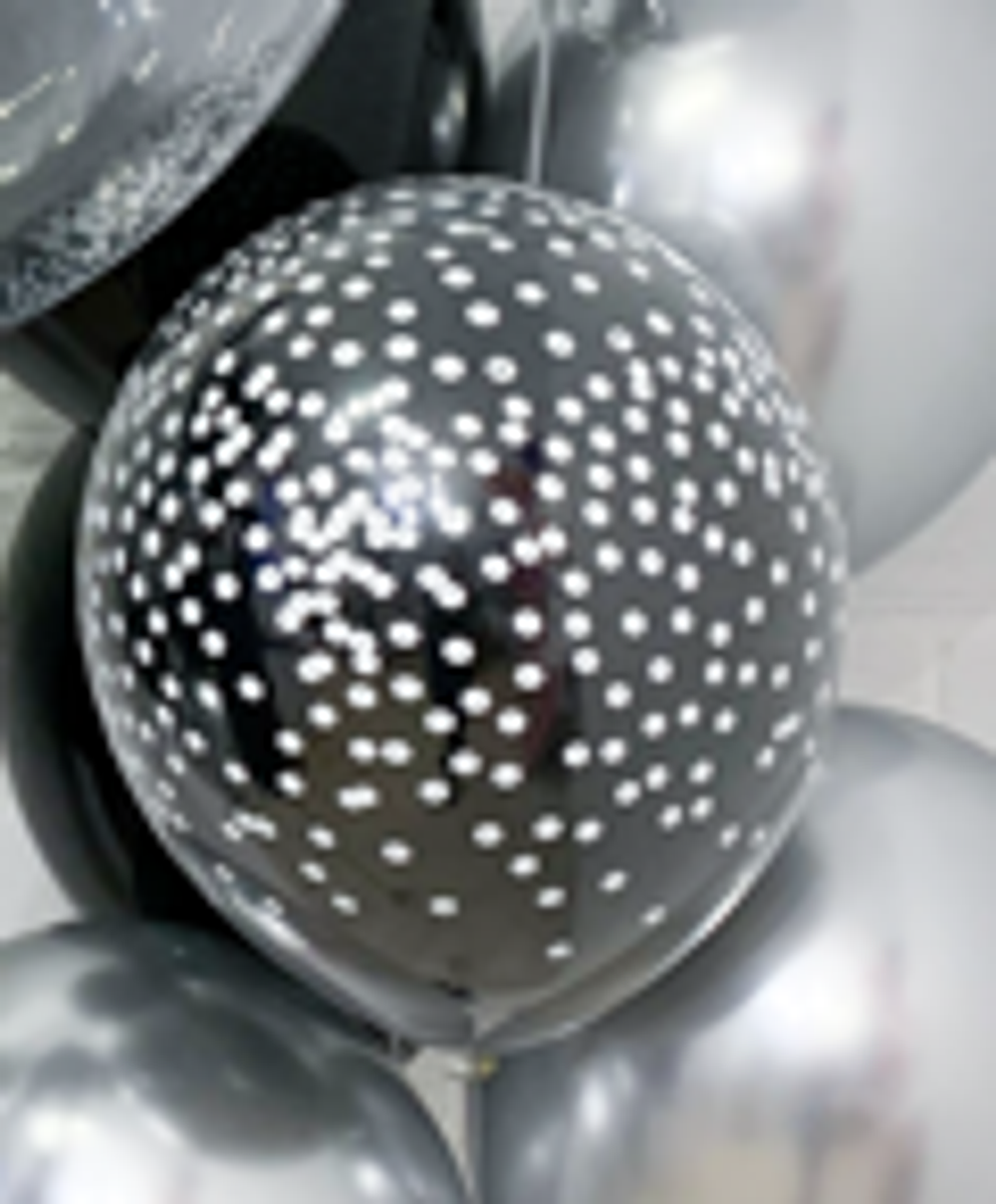 Шар зеркальный (Чёрный+ имитация конфетти) (БГ-17)  Изображение2