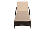 Лежак Garden Story Мальта-2 ротанг искусственный (коричневый) матрас бежевый