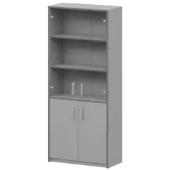 Шкаф комбинированный с прозрачным стеклом А-310/А-стл310пр Серый 770x365x2000 Арго
