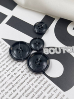 Пуговицы Диор. на прокол черные с полупрозрачными прожилками