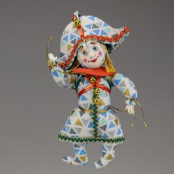 Ёлочная игрушка Арлекин в треуголке