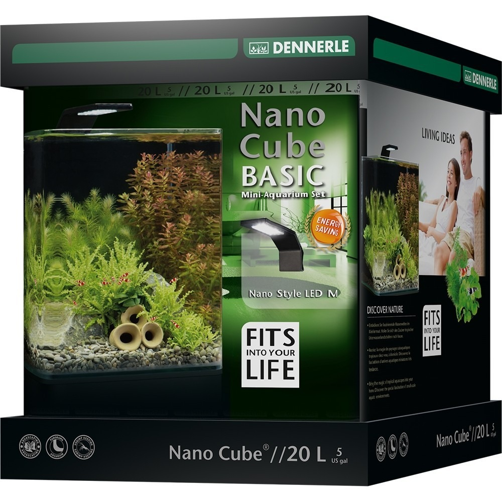 Dennerle NanoCube Basic 20 Style LED M - Нано-аквариум с базовым комлектом для установки и светильни
