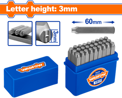 Набор штампов ударных "Буквы" 3 мм 27 шт (25/50) WADFOW WCC9273