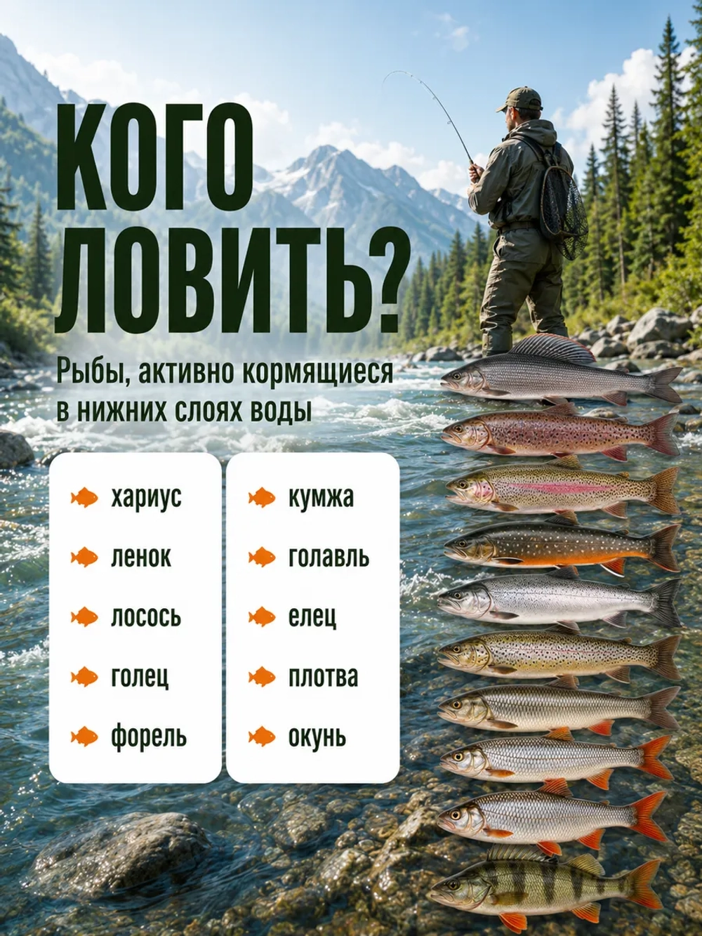 Настрой на хариуса балда тиролька с 4 донными мушками