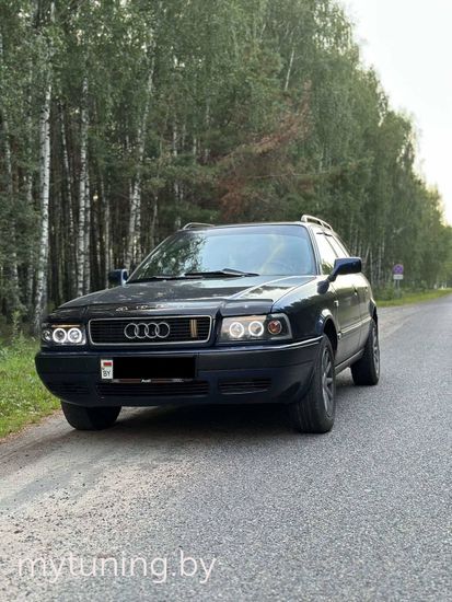 Передние фары ANGEL EYES BLACK для Audi 80 B4
