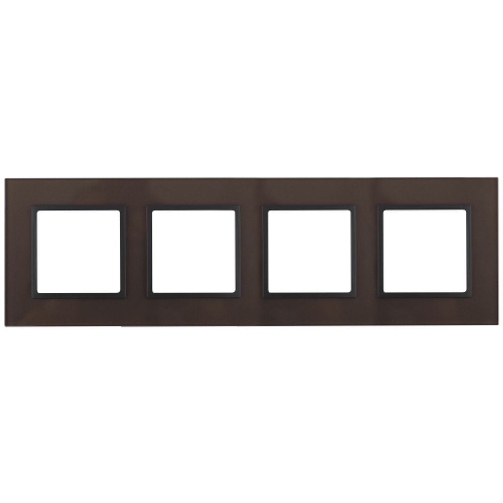 14-5104-13 ЭРА Рамка на 4 поста, стекло, Эра Elegance, бронза+антр